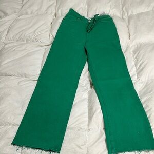 ZaraGreen Wide-Leg Jeans